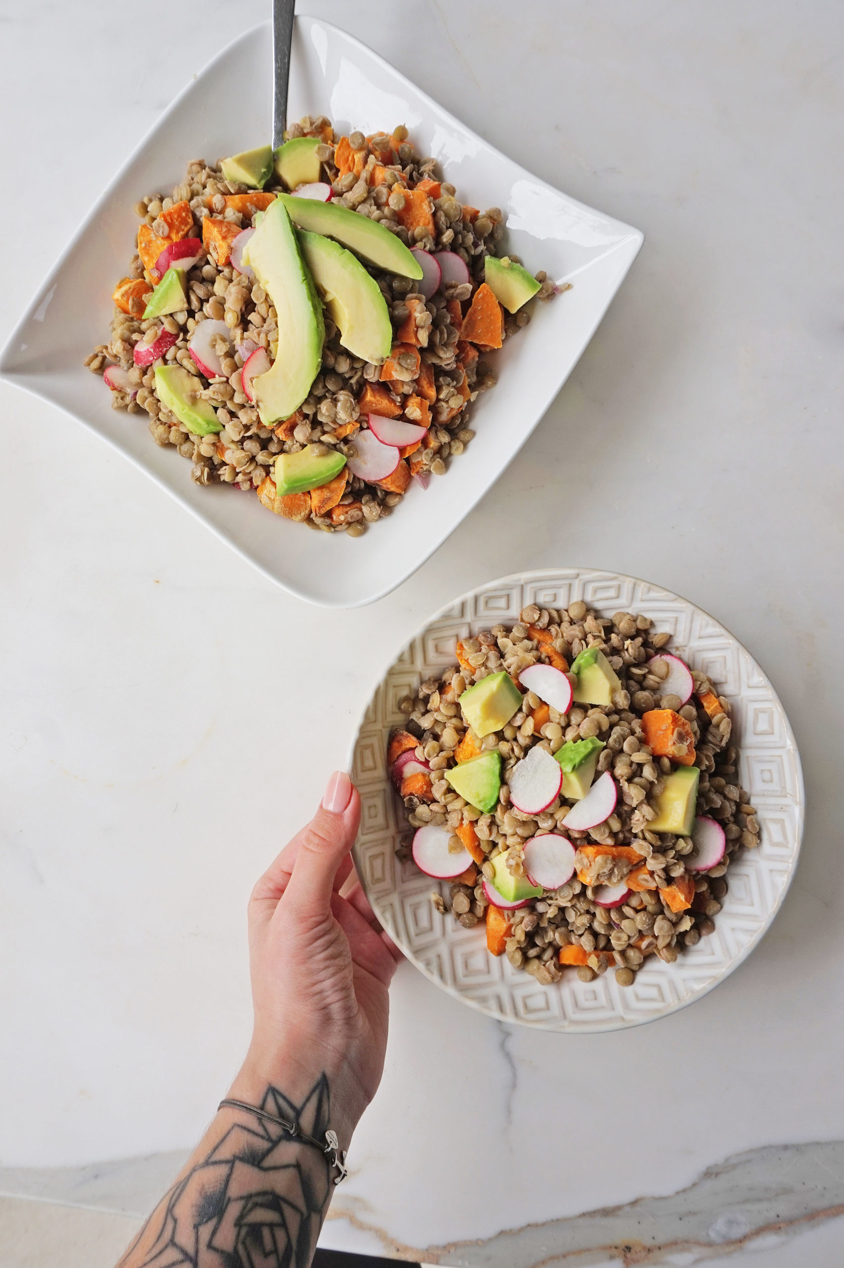 sweet potato lentil salad